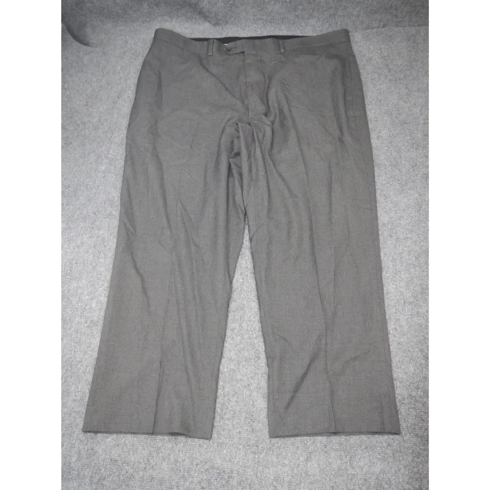 Pronto Uomo Wool Blend Dress Pants 44x32 Gray Classic Fit Blend Trousers‎